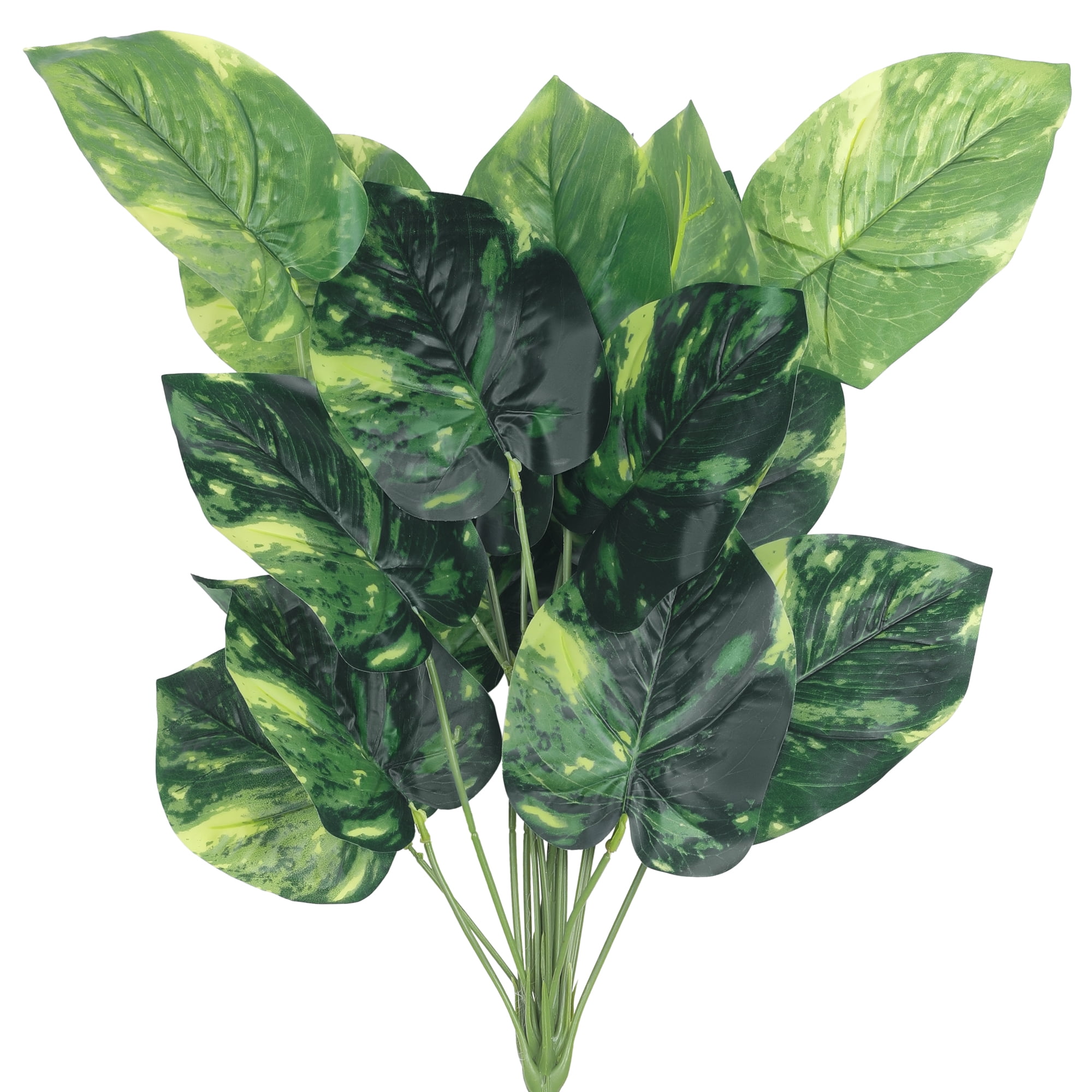 Unique Bargains Artificial Stems Leaves Faux Greenery Plants for Home Decor Green Pothos