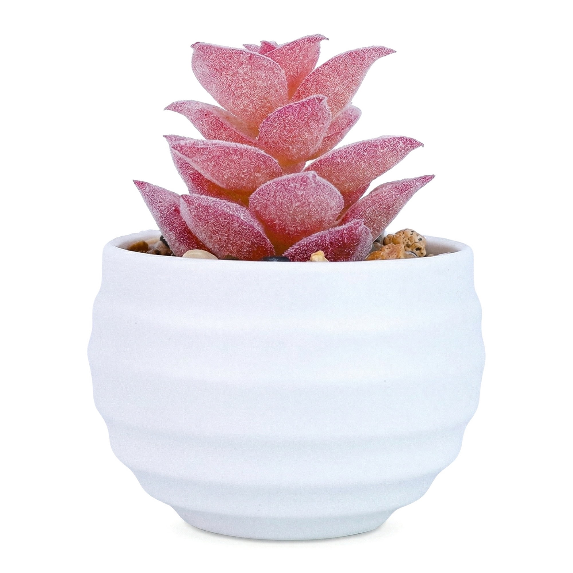 Unique Bargains Artificial Succulent Small Faux Greenery Flocked Mint Pink 3.14in