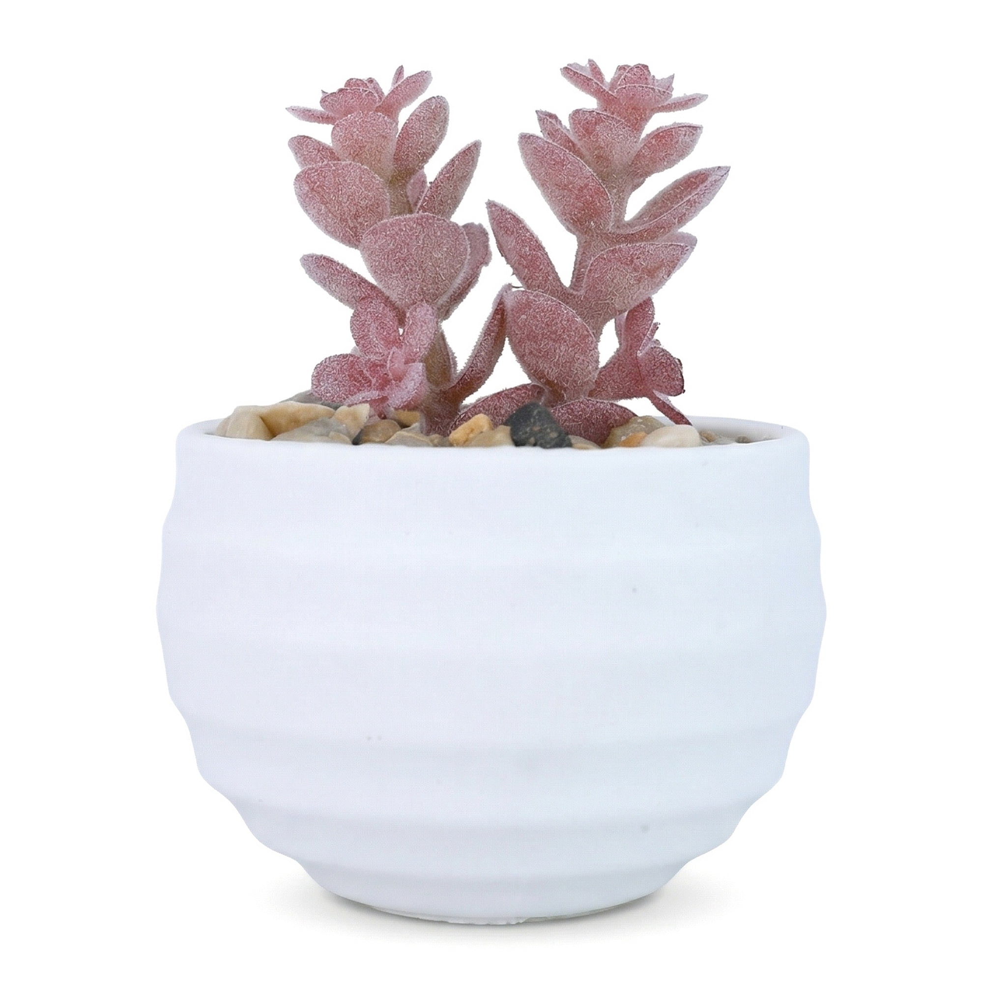 Unique Bargains Artificial Succulent Small Faux Greenery Jade Stem Light Pink） 3.14in