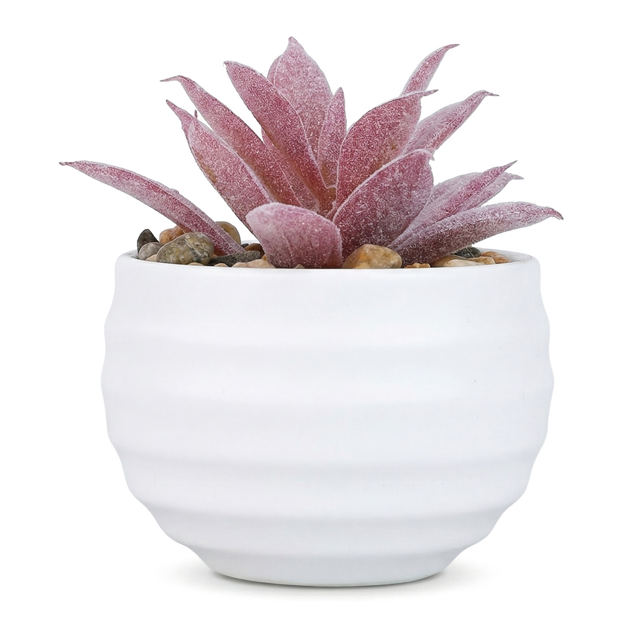 Unique Bargains Artificial Succulent Small Faux Greenery Purple Tip Pink 3.14in