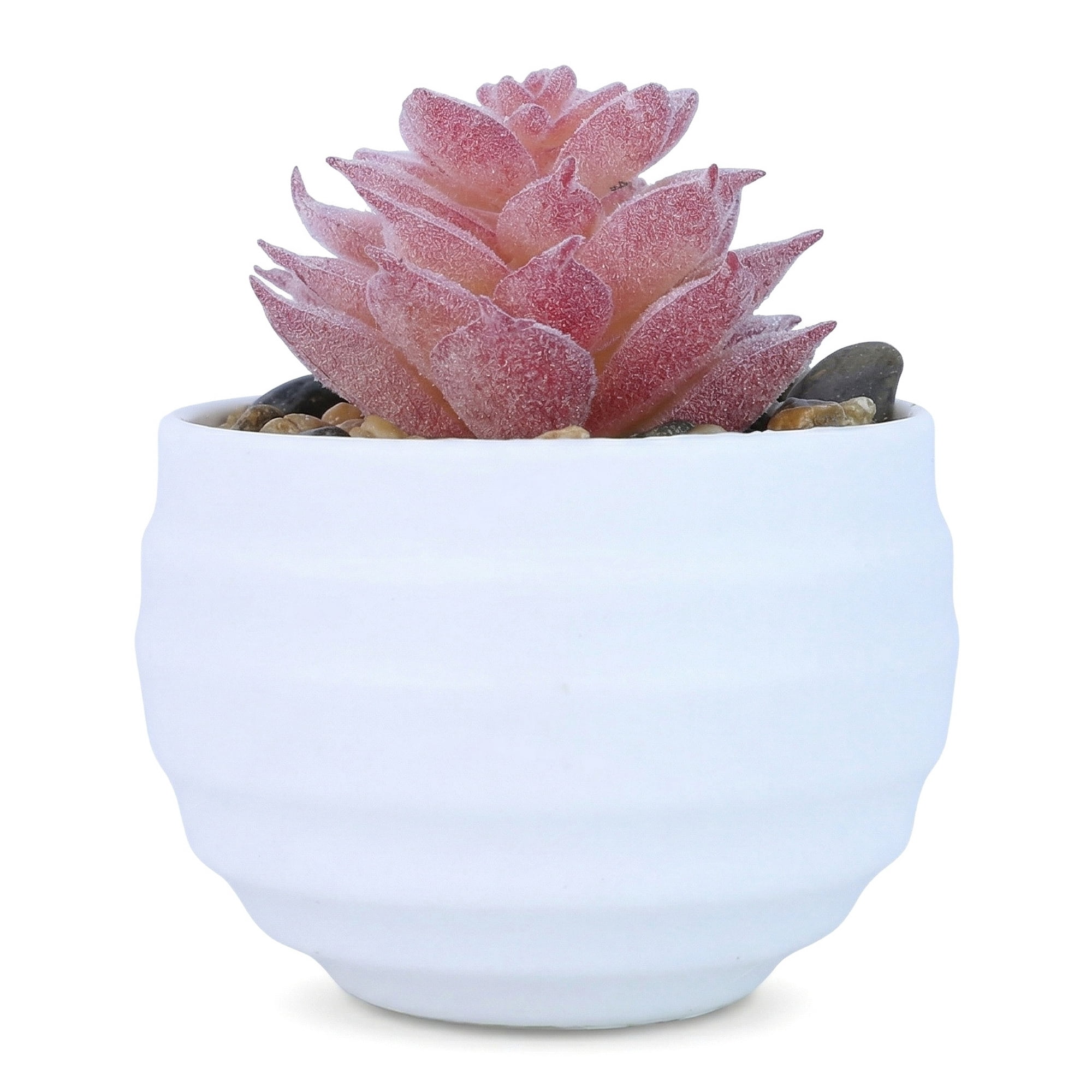 Unique Bargains Artificial Succulent Small Faux Greenery Spiky Tower Dark Pink 3.14in