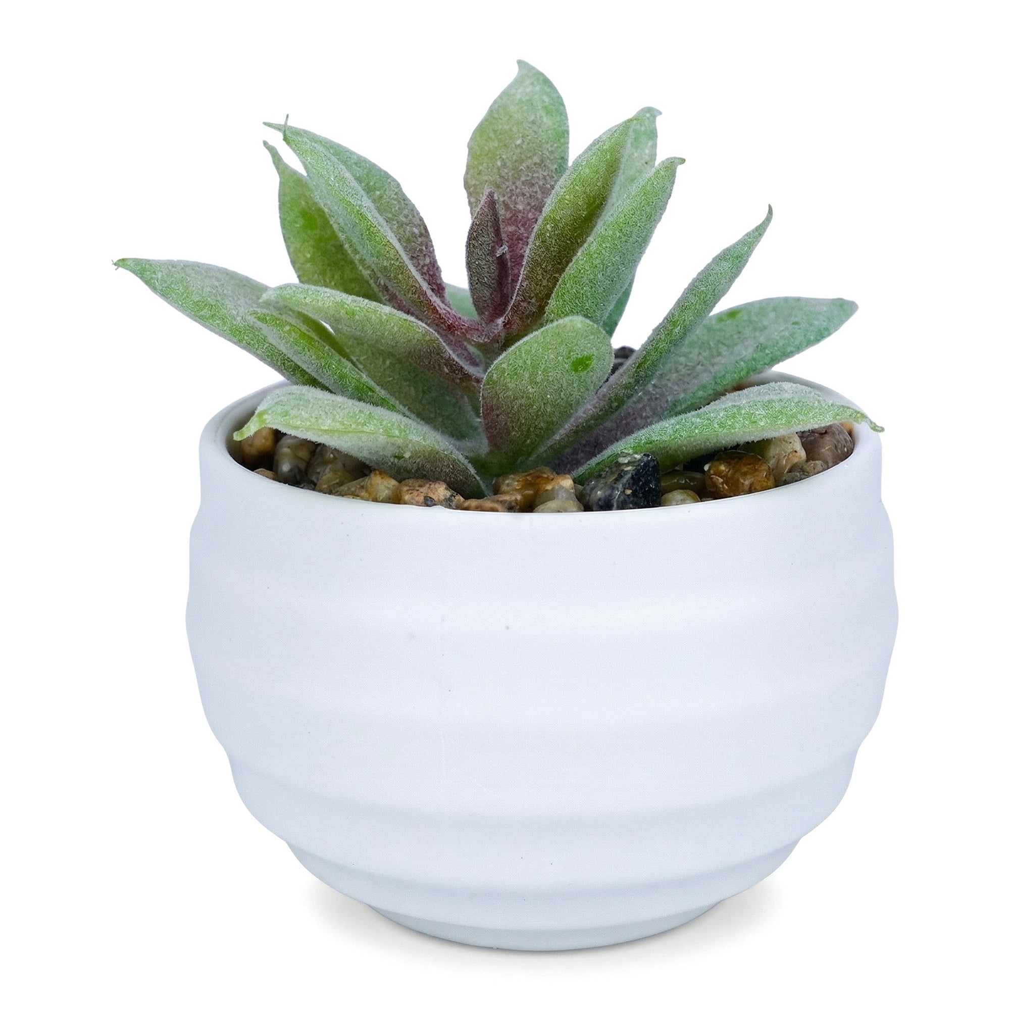 Unique Bargains Artificial Succulents Pots Faux Plants 3.14" Green