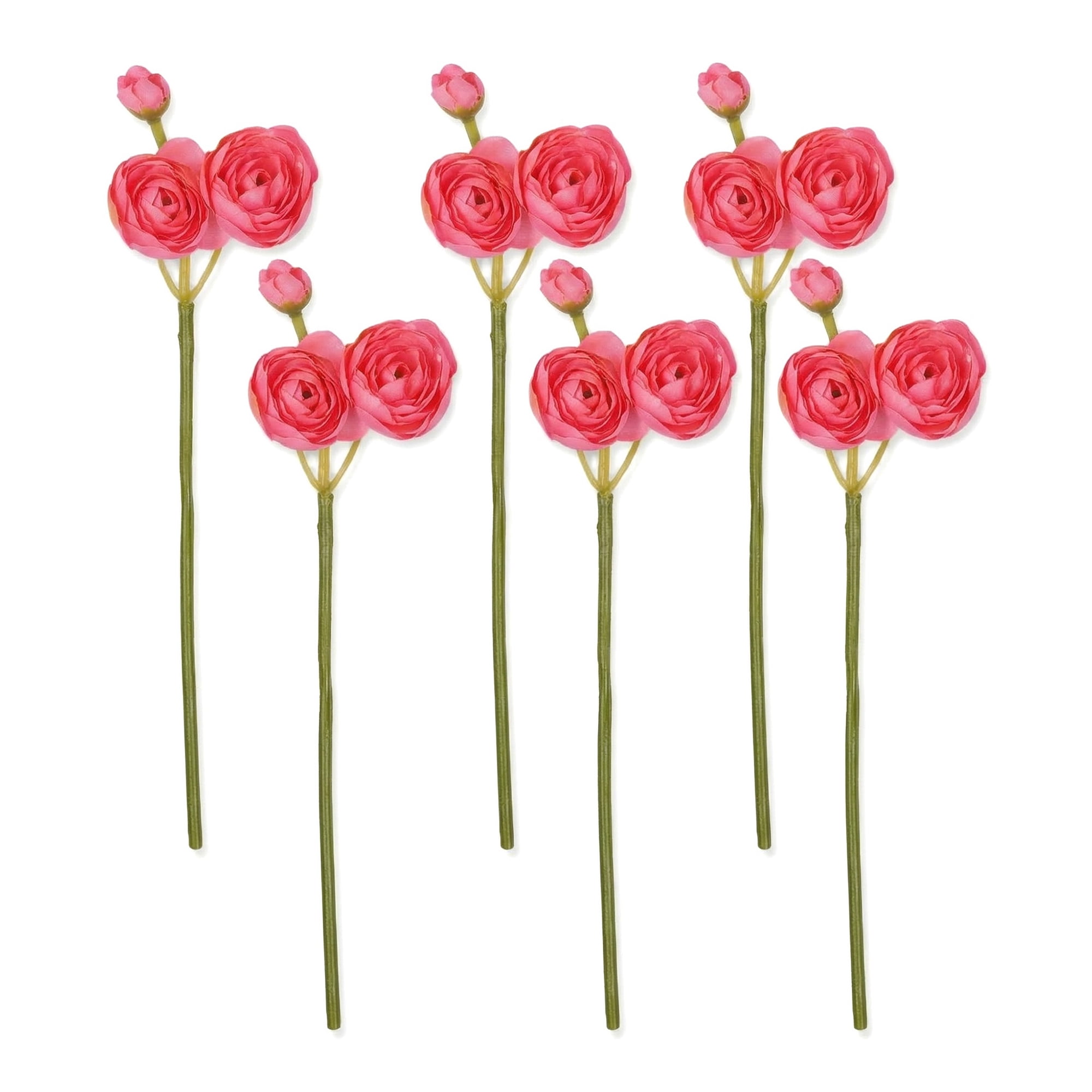 Unique Bargains Artificial Flower Bouquet Faux Berry Greenery Stems Dark Pink 10inch