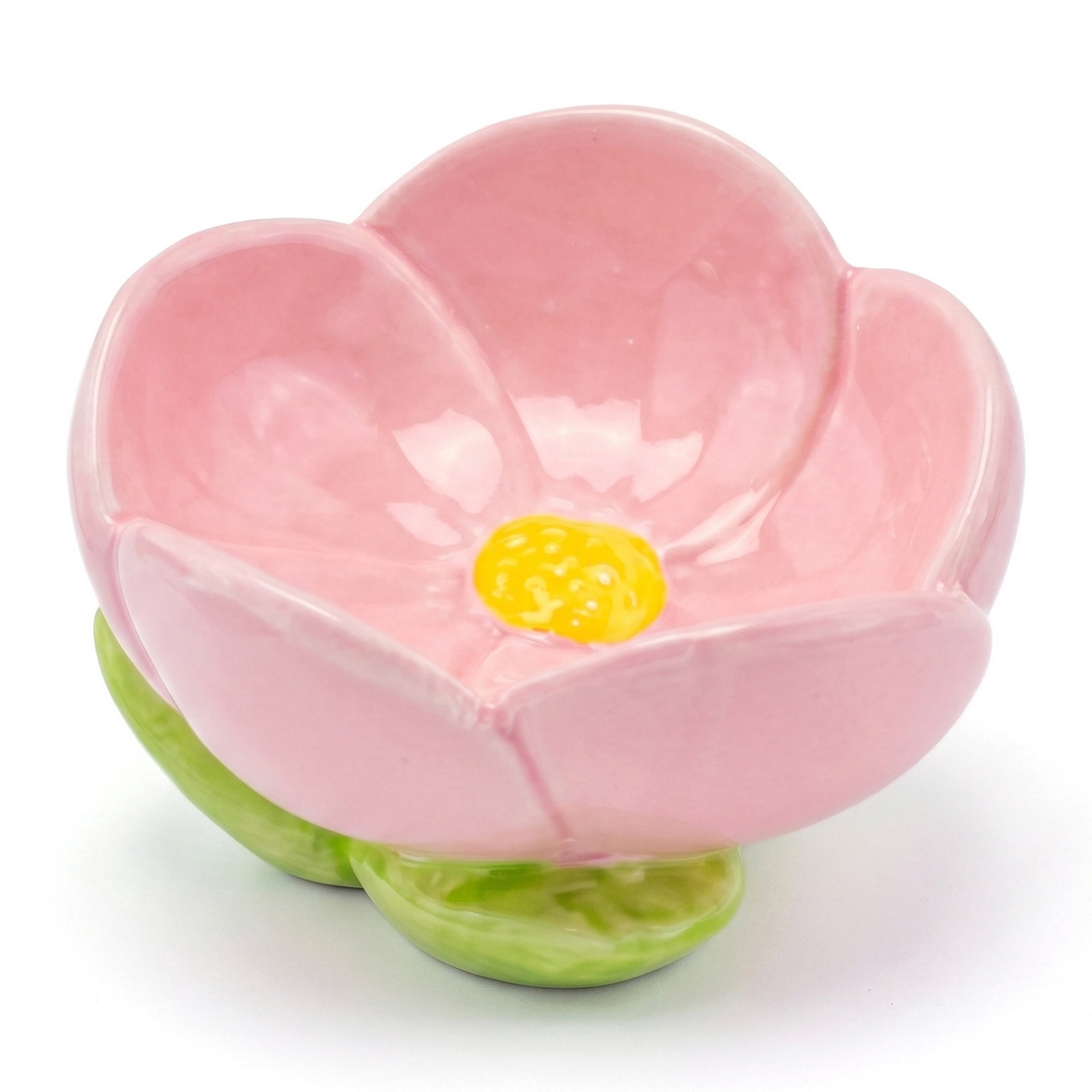 Unique Bargains Artistic Ceramic Box Floral Storage Jar with Lid Pink 4.5" x 4.2" x 3.3"