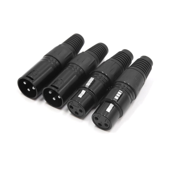 Unique Bargains Audio Microphone MIC Connector Adapter Set 4 Pcs XLR 3 Pin Male Female Scooter Charging