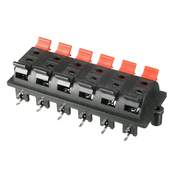 Unique Bargains Audio Push in Jack 6 Red 6 Black 12 Way Load Speaker Terminal