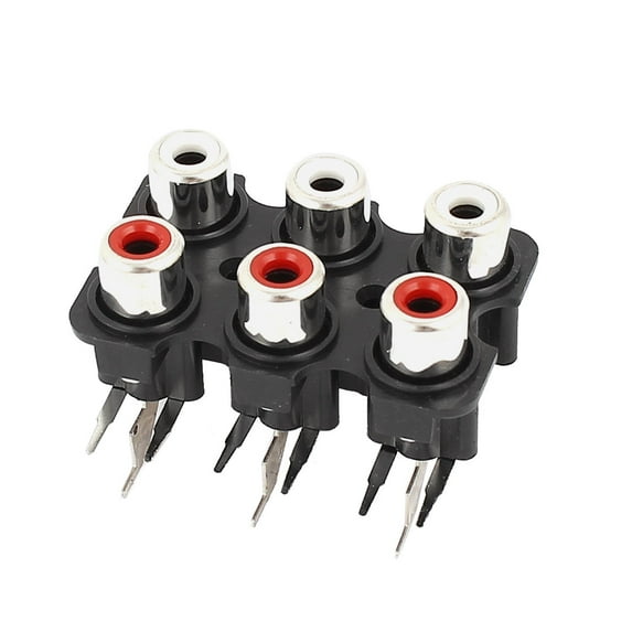 Unique Bargains Audio Video AV Concentric Outlet 6 RCA Female Jack Connecter Panel Mount Socket