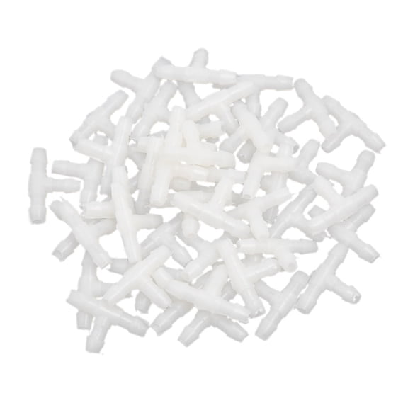 Unique Bargains Auto Car 3mm Inner Dia T-piece Tube Hose Pipe Tee Connector Fittings White 50PCS