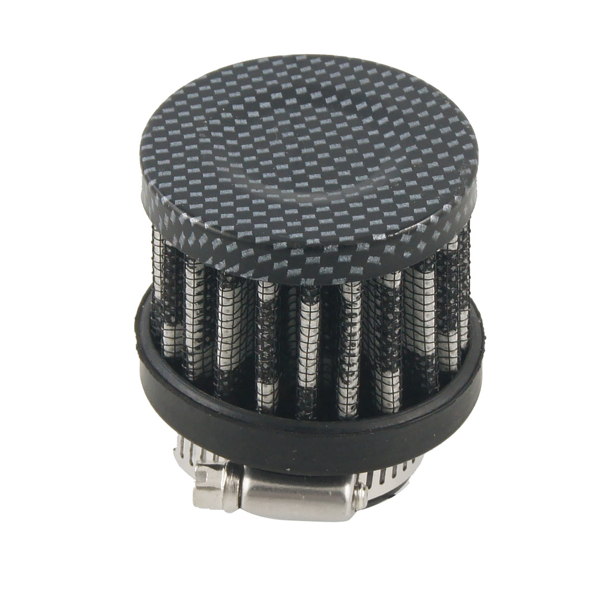 Unique Bargains Auto Car Carbon Fiber Rubber End Clamp on 25mm 1 Intake Air Filter