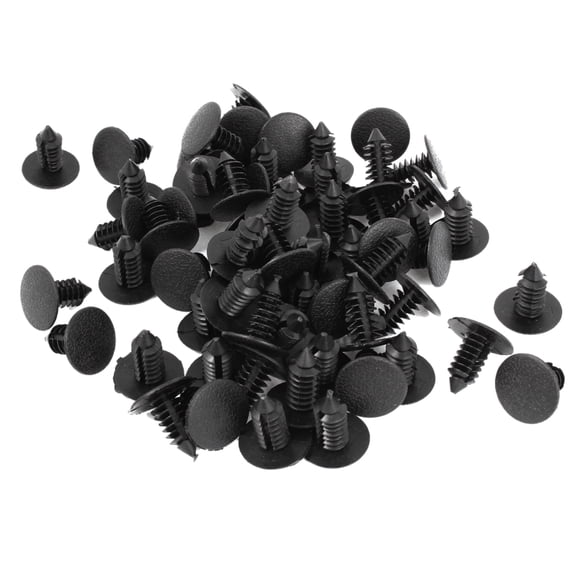 Unique Bargains Auto Car Door Fender 8mm x 18mm Hole Push Plastic Rivets Fastener Black 100 Pcs
