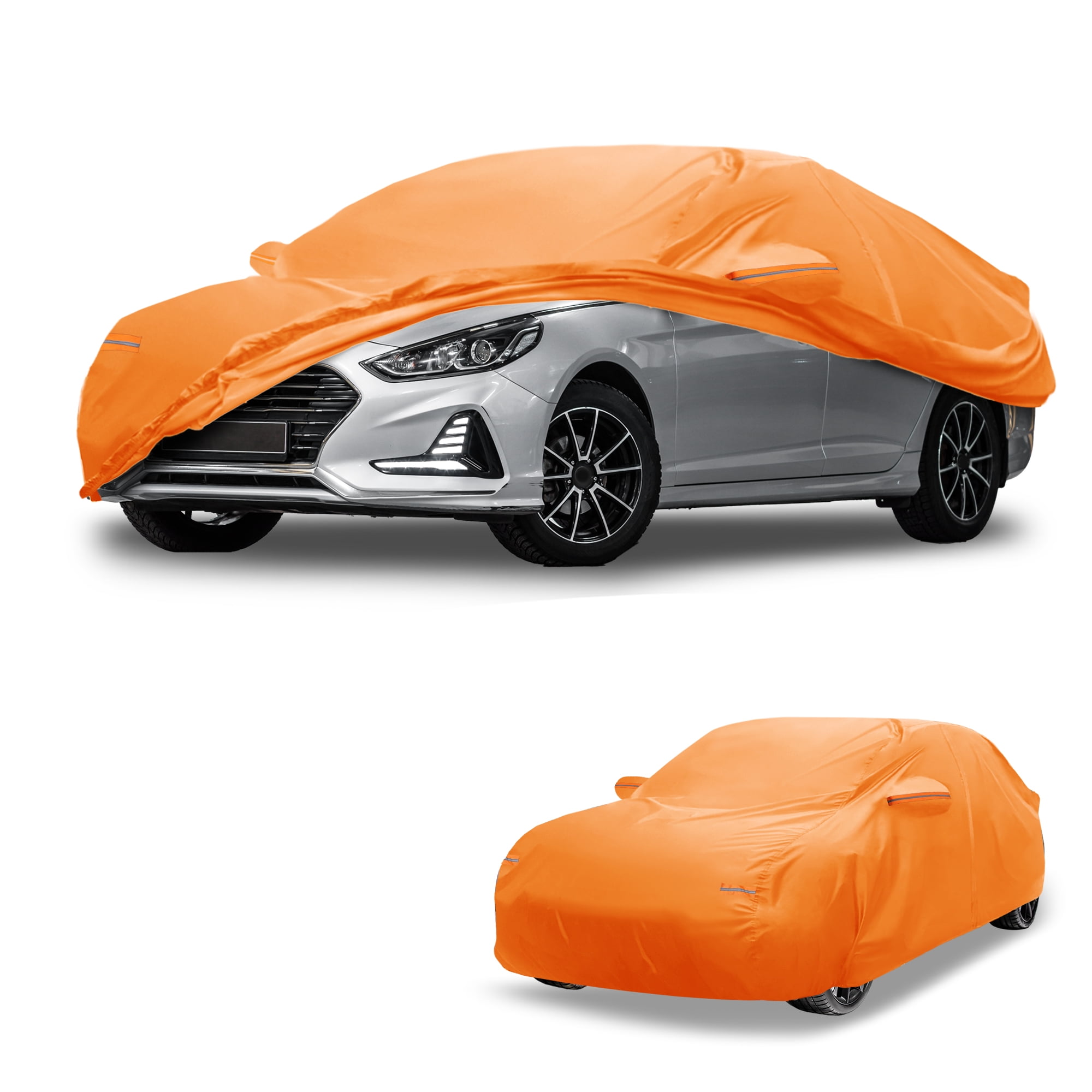 Unique Bargains Auto Cover Aluminum Film Orange 205.91"x58.27"x50.39"