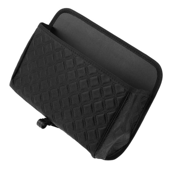 Unique Bargains Auto Trash Can With Lanyard Hanging Front Rear Seats Trash Bin 1 Pc Black