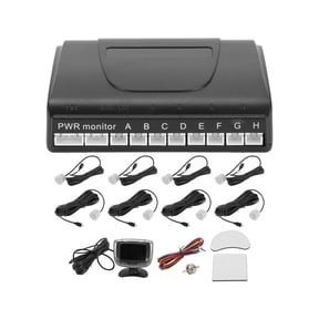 Unique Bargains Auto Vehicle Reverse Backup Radar System LCD Distance Display Reverse Parking Sensors Distance Detection 8 Parking Sensors Silver Tone