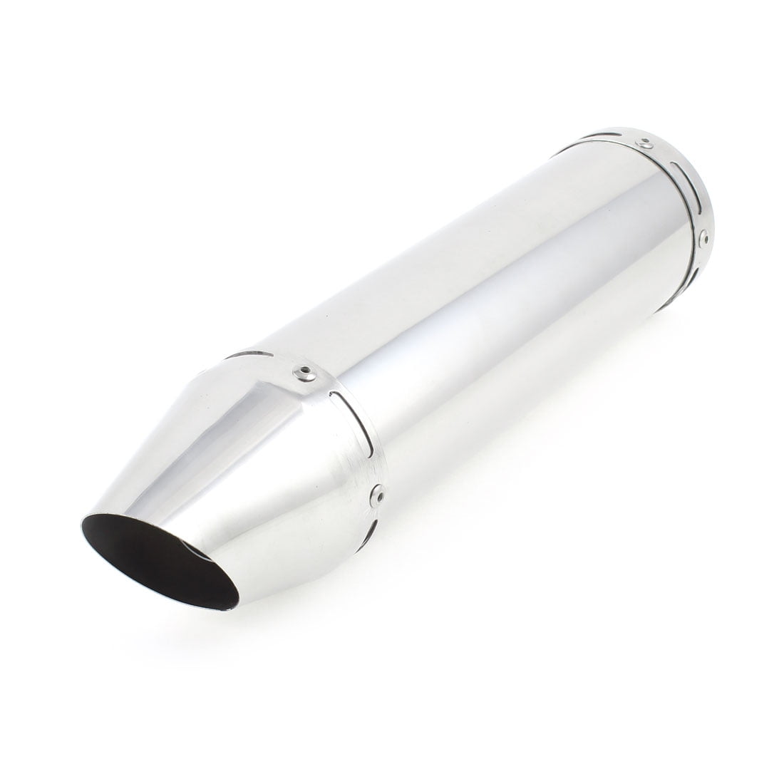 Universal Motorcycle Exhaust Muffler Tip - Stainless Steel, Black, Fits 1.5" To 1.8" (39-46mm) Pipes