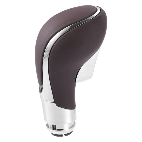 Unique Bargains Automatic Gear Stick Shift Knob Transmission for Opel for Vauxhall ABS Faux Leather Brown Silver Tone
