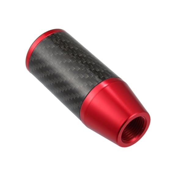 Unique Bargains Automatic Manual Gear Stick Shift Knob Transmission Carbon Fiber Pattern Red