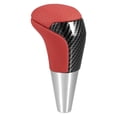 thumbnail image 1 of Unique Bargains Automatic Transmission Gear Shift Knob Carbon Fiber Pattern for Toyota Yaris R Punched Faux Leather Red, 1 of 6