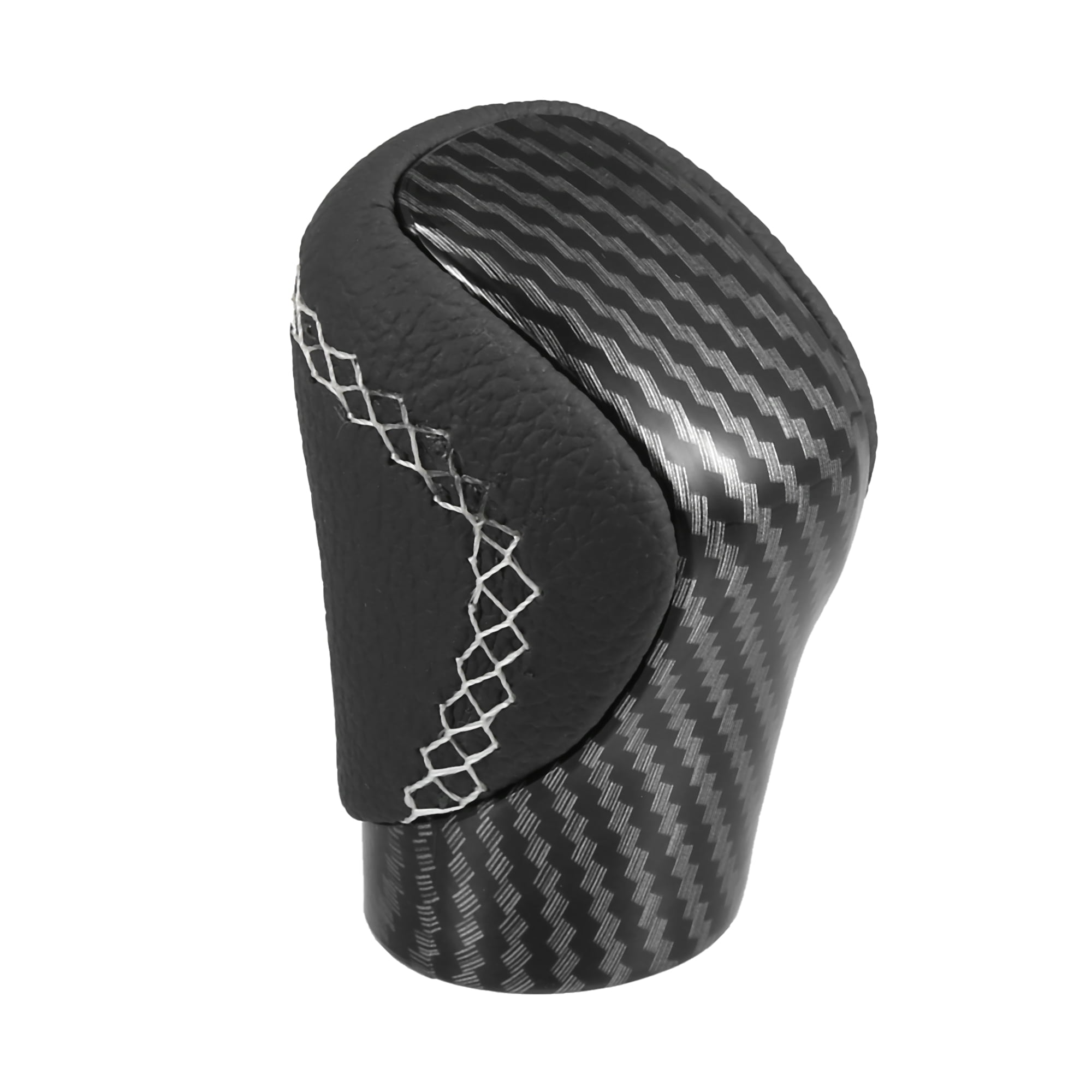 Unique Bargains Automatic Transmission Gear Shift Knob for Lexus ES300h 2016-2018 Carbon Fiber Cover with White Thread