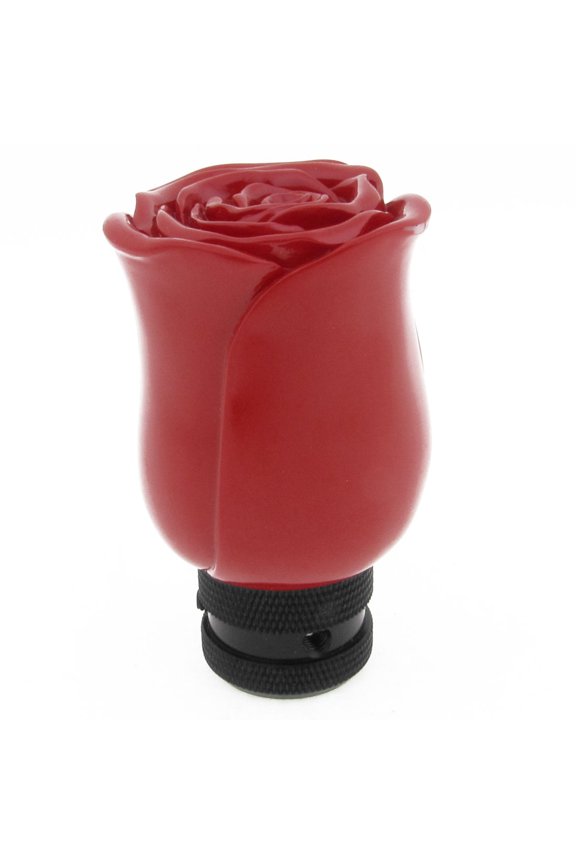 Automobile Car Ornament Red Ceramic Rose Floral Design Gear Shift Lever Knob Red