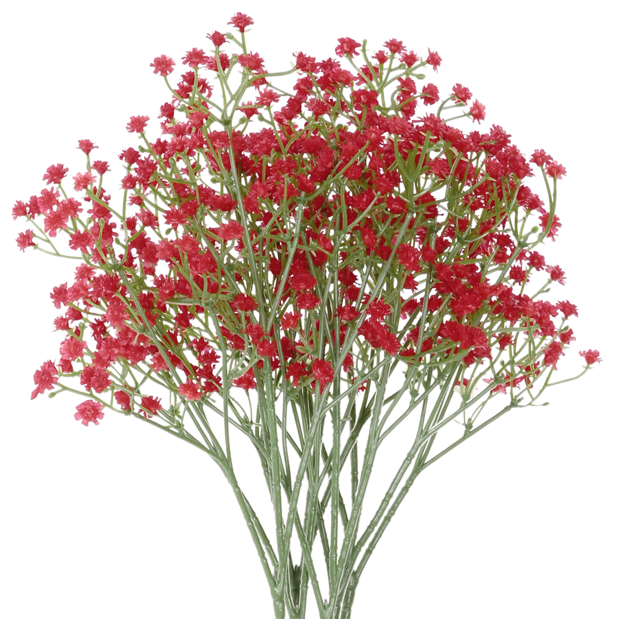 Unique Bargains Baby's Breath Artificial Flower 6 Pcs Real Touch Flowers Red