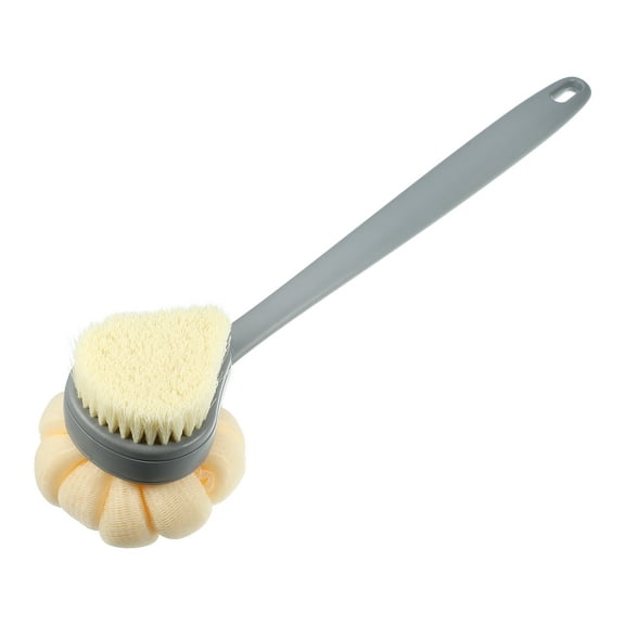 Unique Bargains Back Scrubber Double Side Long Handle Bath Brush Handle Brush for Bath Shower 14.96"x3.94"x3.15" Gray