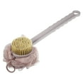 thumbnail image 1 of Unique Bargains Back Scrubber Double Side Long Handle Bath Brush Handle Brush for Bath Shower 15.35"x4.72"x4.13" Brown, 1 of 7