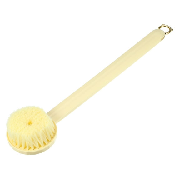 Unique Bargains Back Scrubber Long Handle Bath Brush Long Handle Brush for Bath Shower 14.57"x2.95"x1.26" Beige