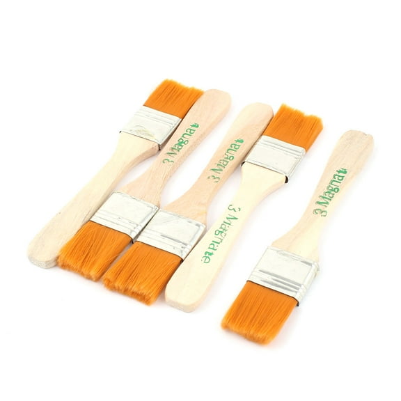 Unique Bargains Baking Bread Cook Oil Cream BBQ Wood Tool Basting Brush 5 Pieces