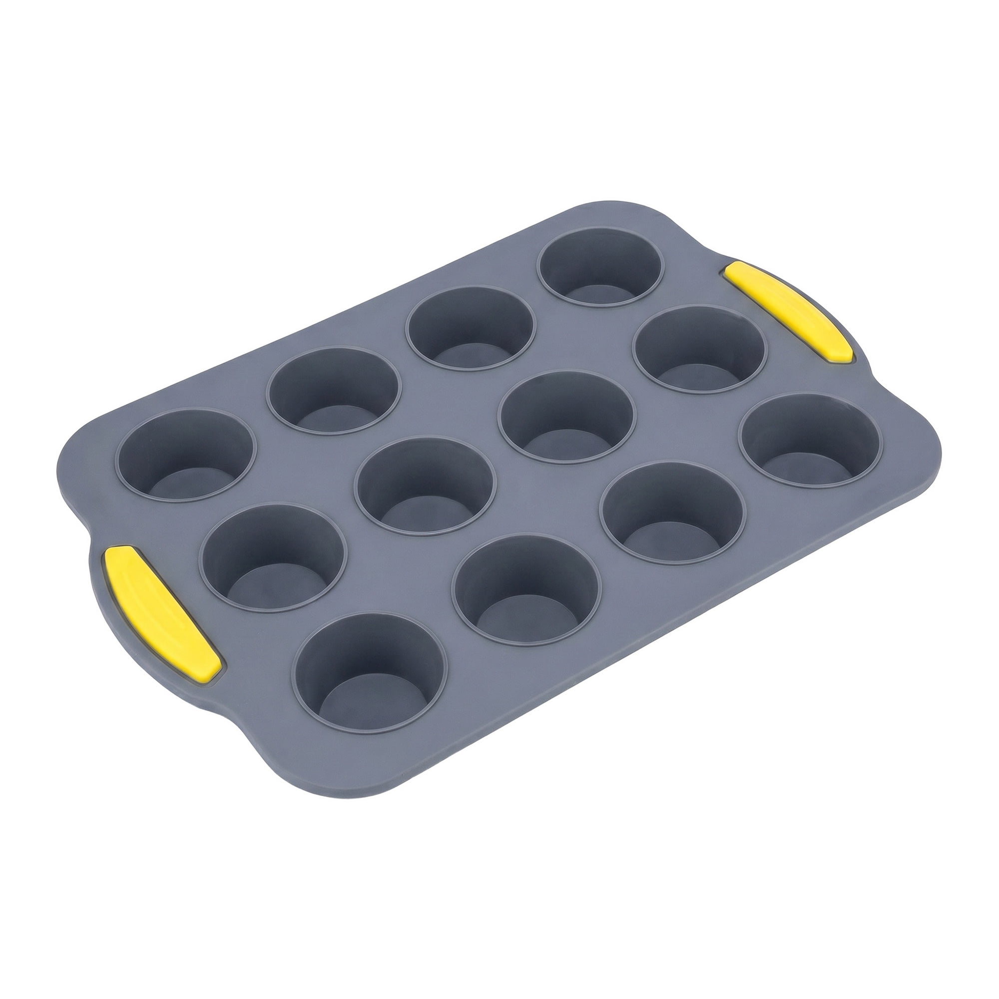 Unique Bargains Baking Pan 12-Cup Speckled Nonstick Silicone Tray for Bread GrayA 12"x7.9"