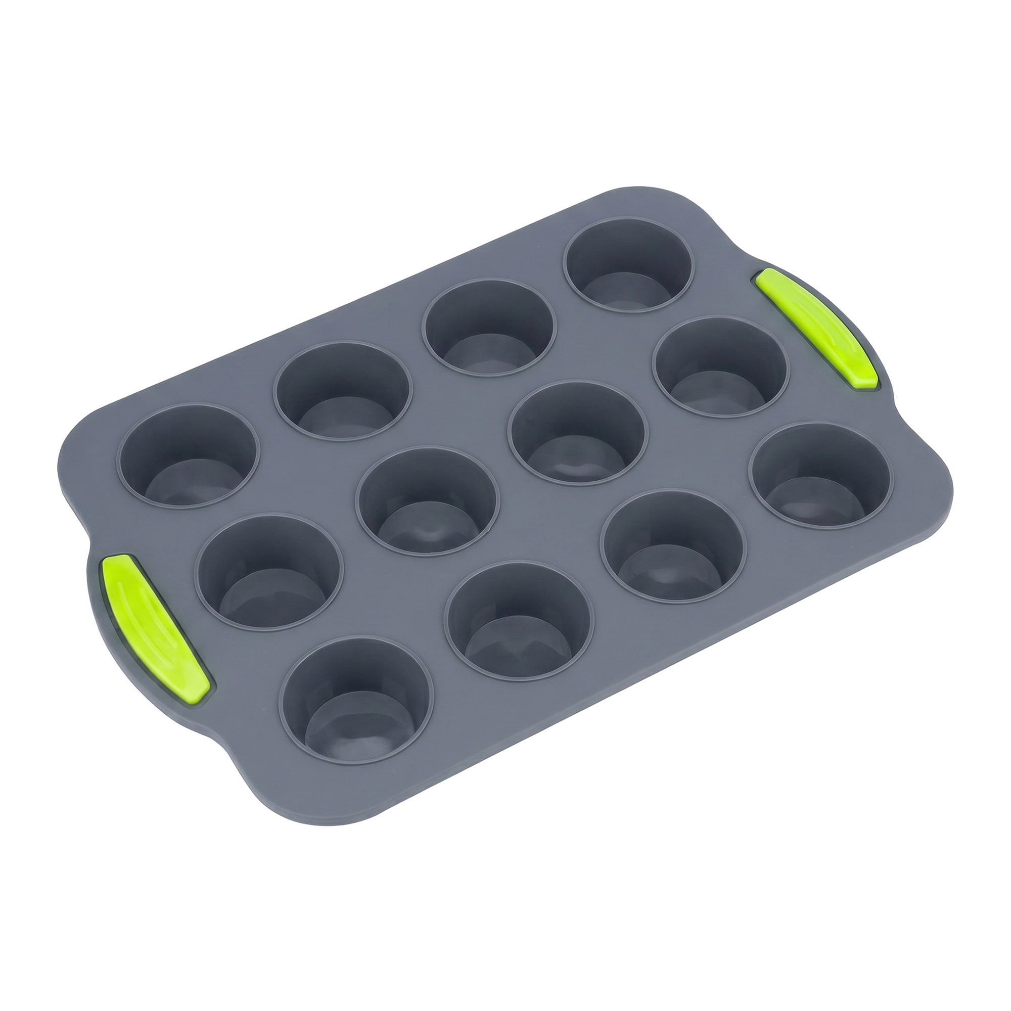 Unique Bargains Baking Pan 12-Cup Speckled Nonstick Silicone Tray for Bread GrayB 12"x7.9"