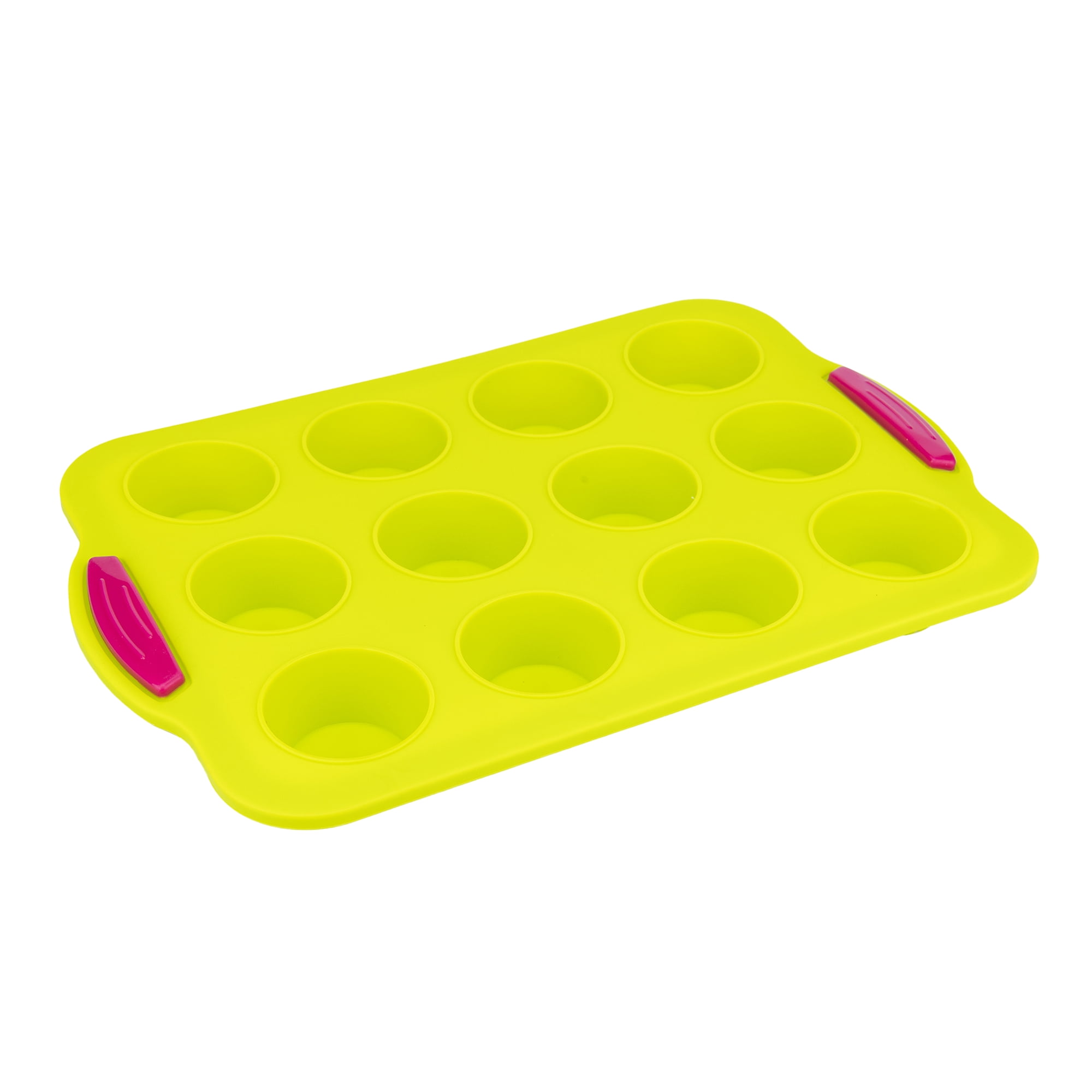 Unique Bargains Baking Pan 12-Cup Speckled Nonstick Silicone Tray for Bread Green 12"x7.9"