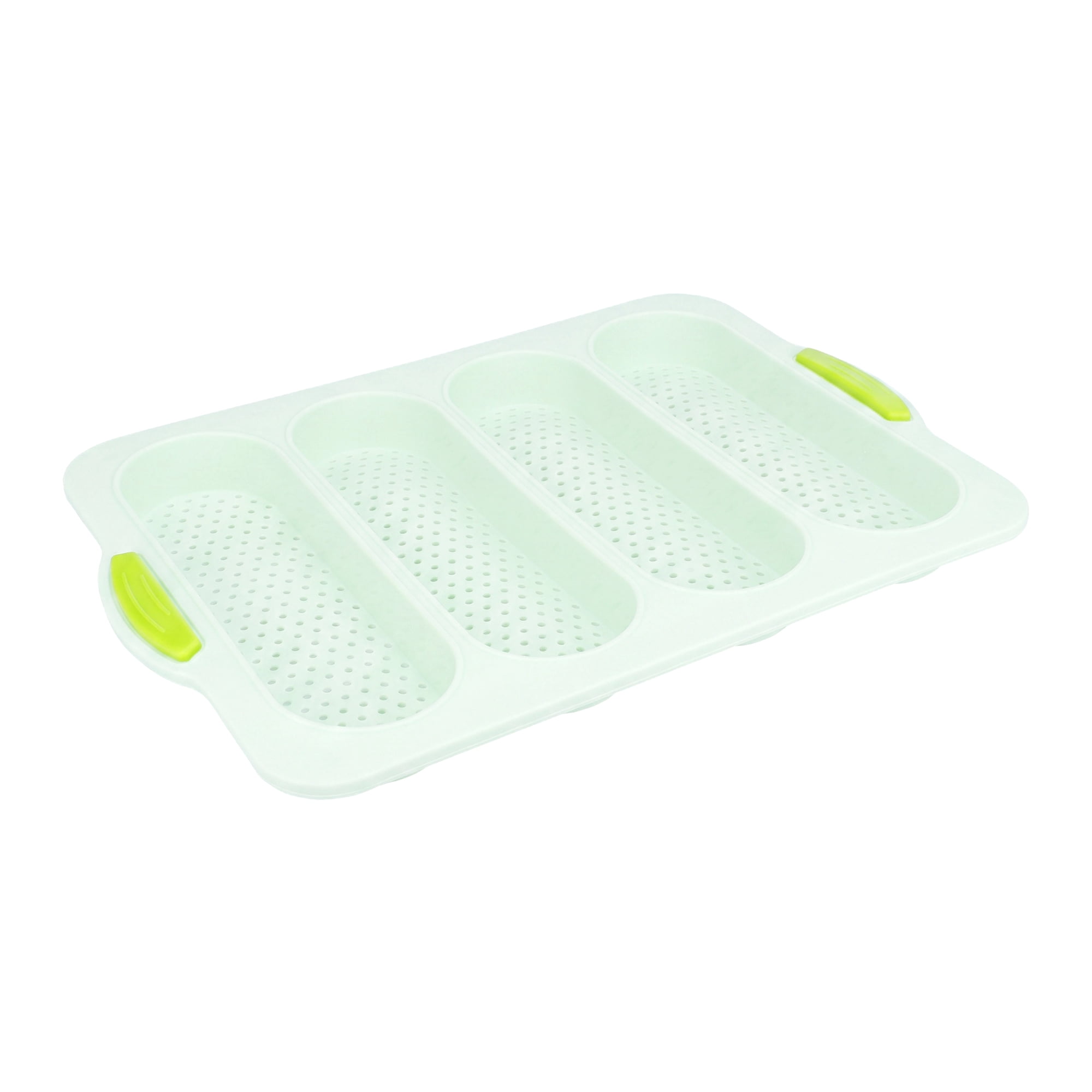 Unique Bargains Baking Pan 4-Loaf Speckled Nonstick Tray with Handle Green 13.4"x9.4"x1"