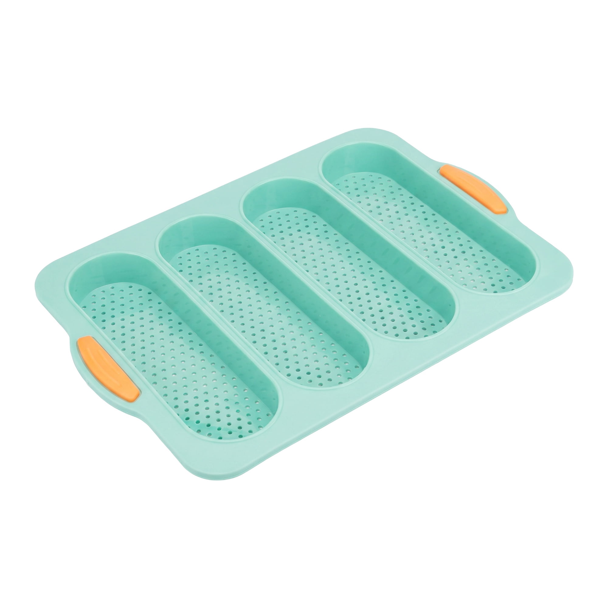 Unique Bargains Baking Pan 4-Loaf Speckled Nonstick Tray with Handles Green 13.4"x9.4"x1"