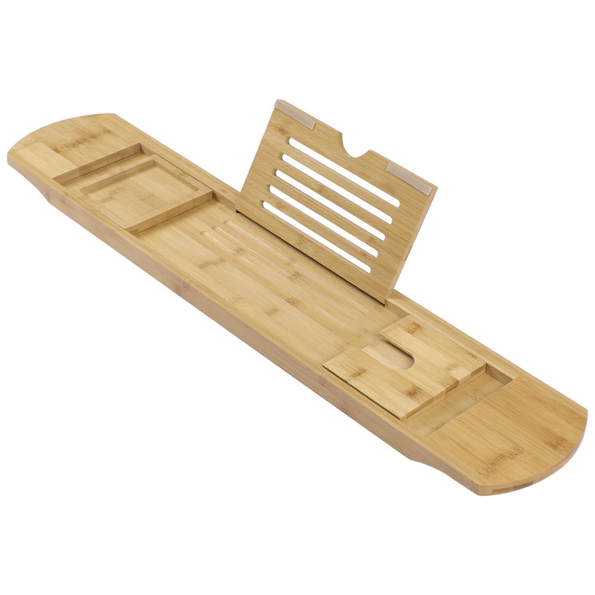 Unique Bargains Bamboo Fiber Bathtub Tray Bathroom Non Slip Caddy Tray