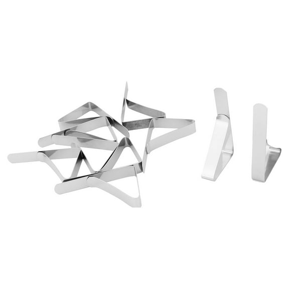 Unique Bargains Banquet Picnic Metal Adjustable Desk Table Cloth Holder Clip Silver Tone 10pcs