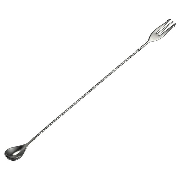 Unique Bargains Bar Mixing Spoon, Stainless Steel Cocktail Spoon 16 Inch Spiral Pattern for Bartender or Home Use Black