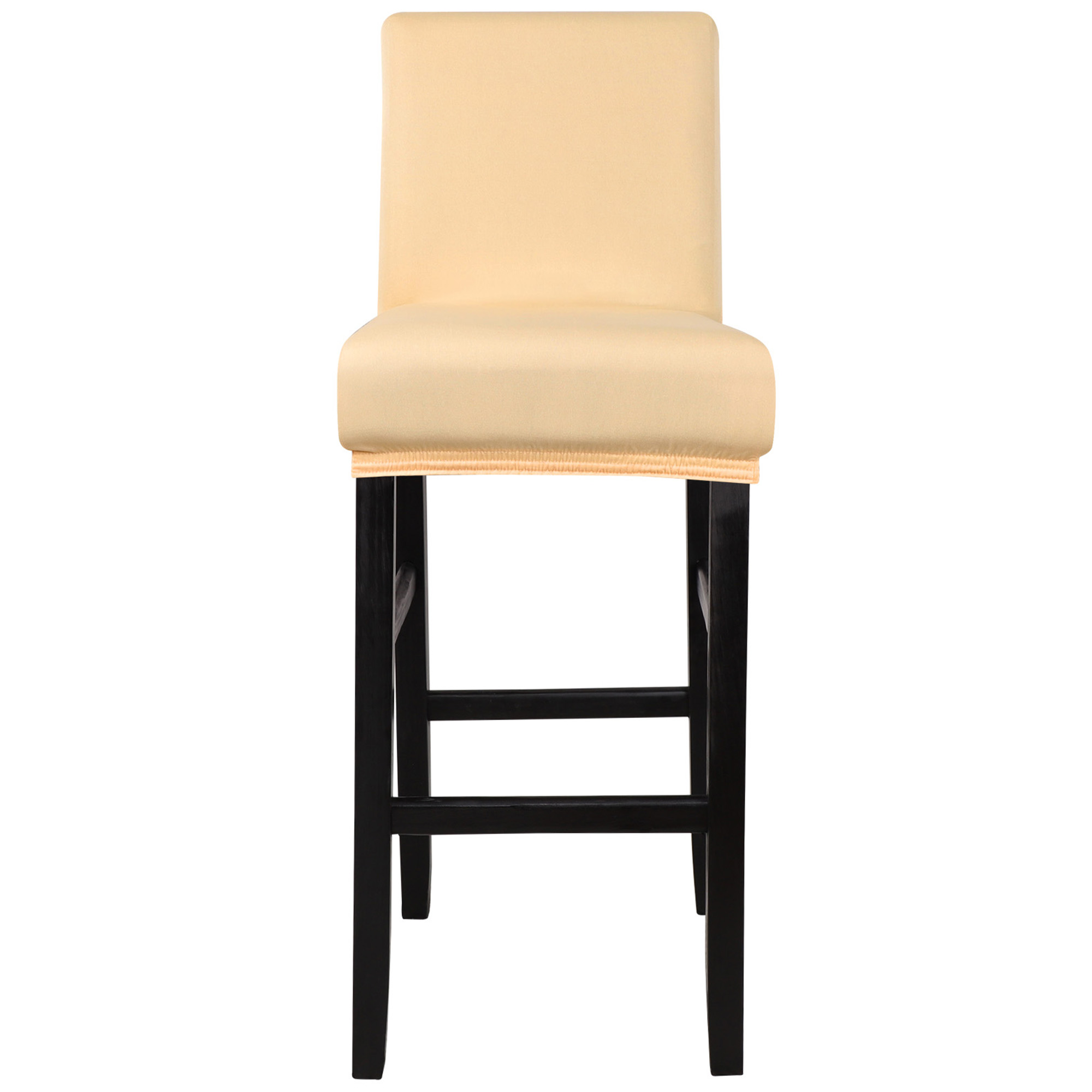 Unique Bargains Bar Stool Covers Counter Height Side Chair Slipcover Champagne 1 Pc