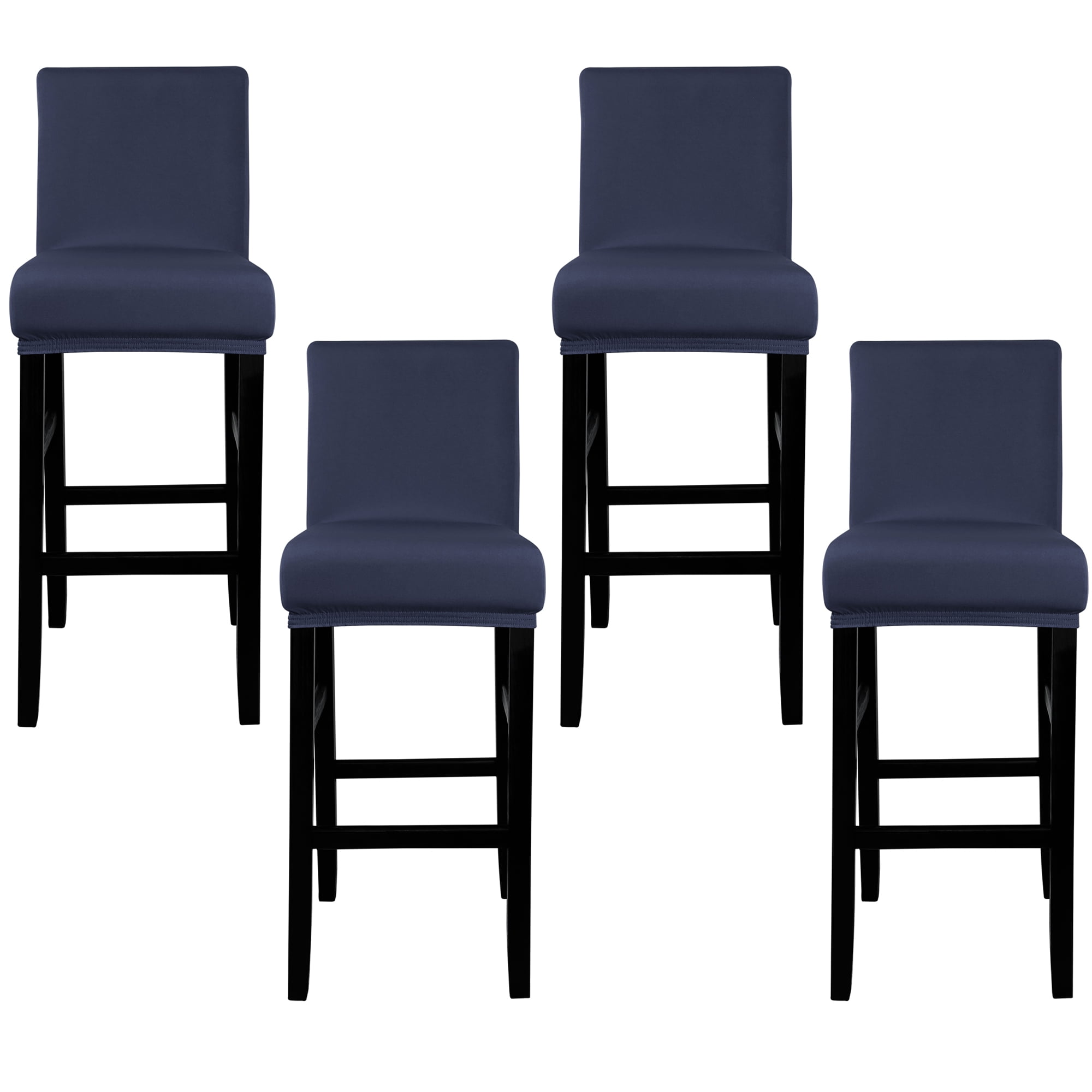 Unique Bargains Bar Stool Covers Counter Height Side Chair Slipcover Dark Blue 4 Pcs