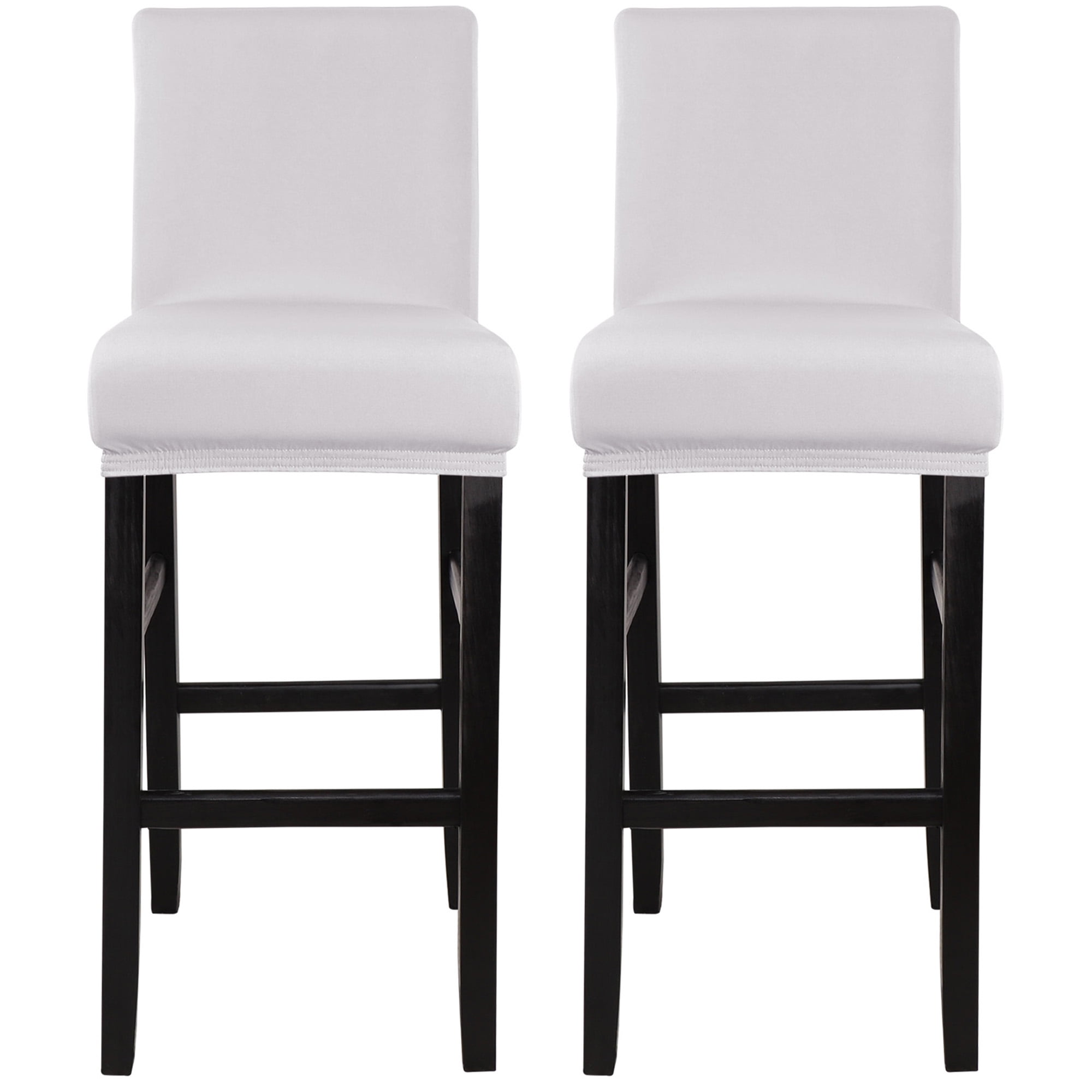 Unique Bargains Bar Stool Covers Counter Height Side Chair Slipcover Silver Grey 2 Pcs