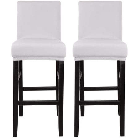 Unique Bargains Bar Stool Covers Counter Height Side Chair Slipcover Silver Grey 2 Pcs