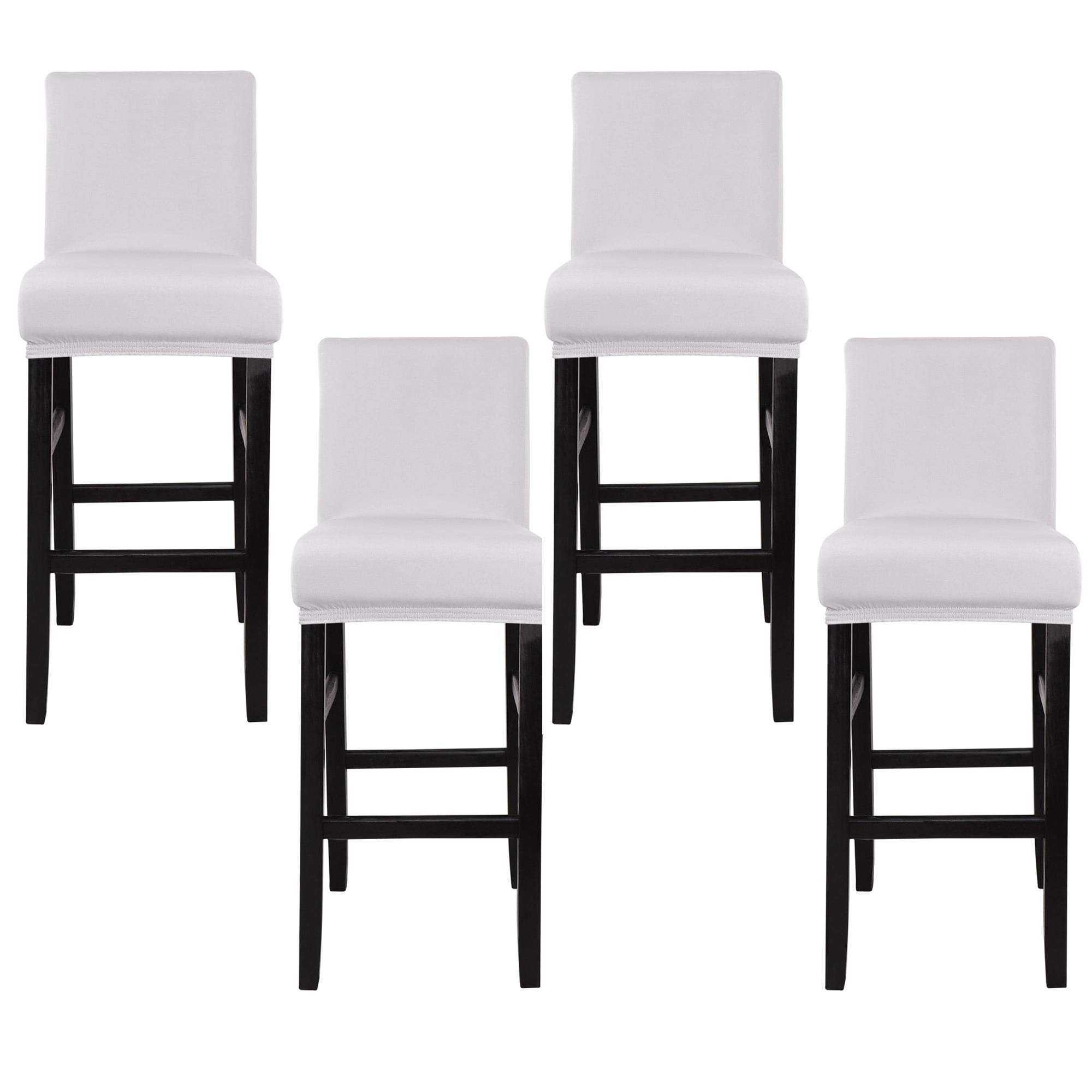 Unique Bargains Bar Stool Covers Counter Height Side Chair Slipcover Silver Grey 4 Pcs