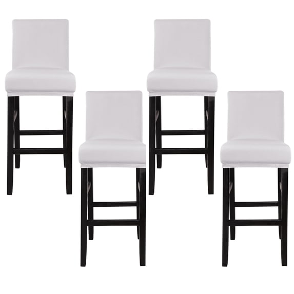 Unique Bargains Bar Stool Covers Counter Height Side Chair Slipcover Silver Grey 4 Pcs