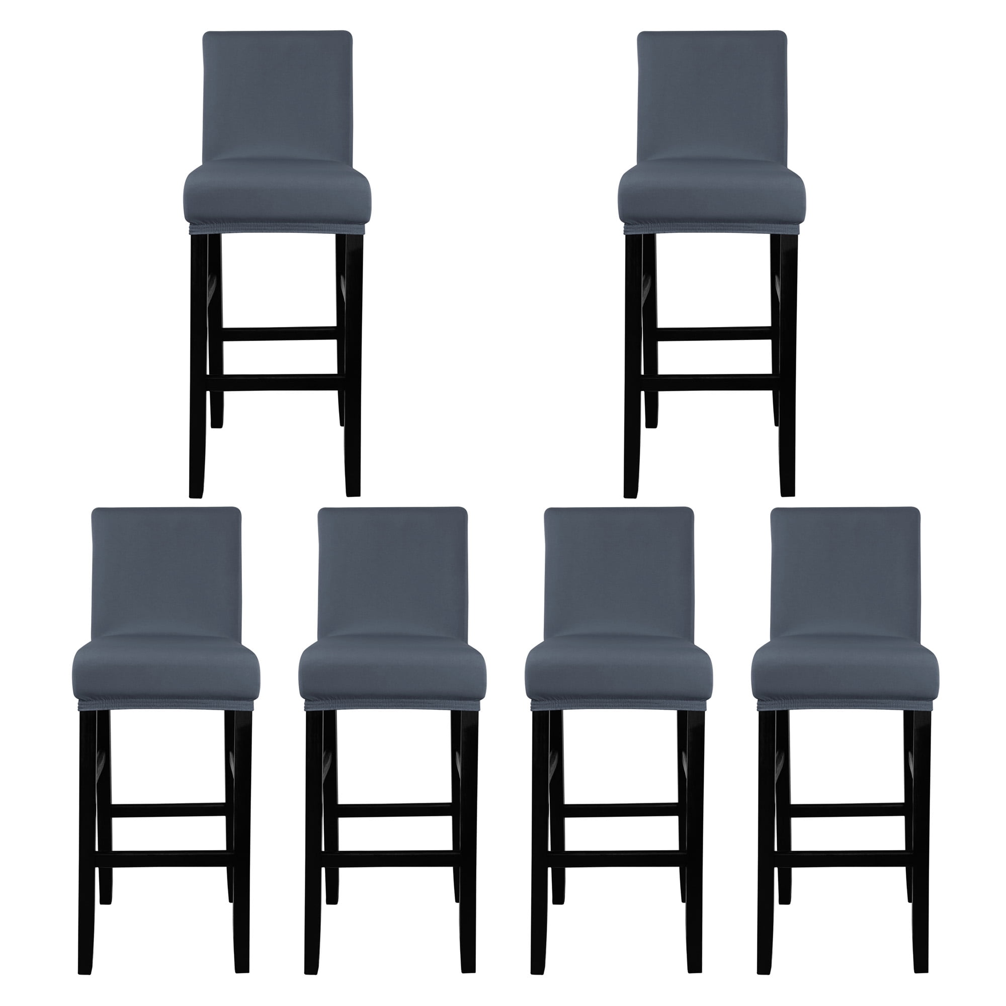 Unique Bargains Bar Stool Covers Counter Height Side Chair Slipcover Slategray 6 Pcs