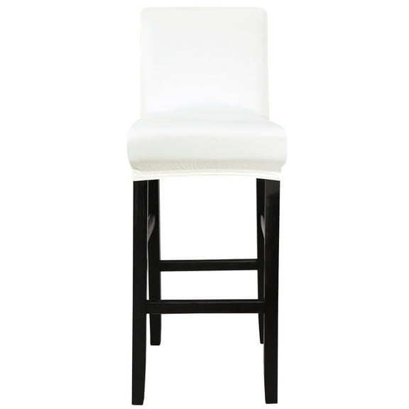 Unique Bargains Bar Stool Covers Counter Height Side Chair Slipcover Snow White 1 Pc