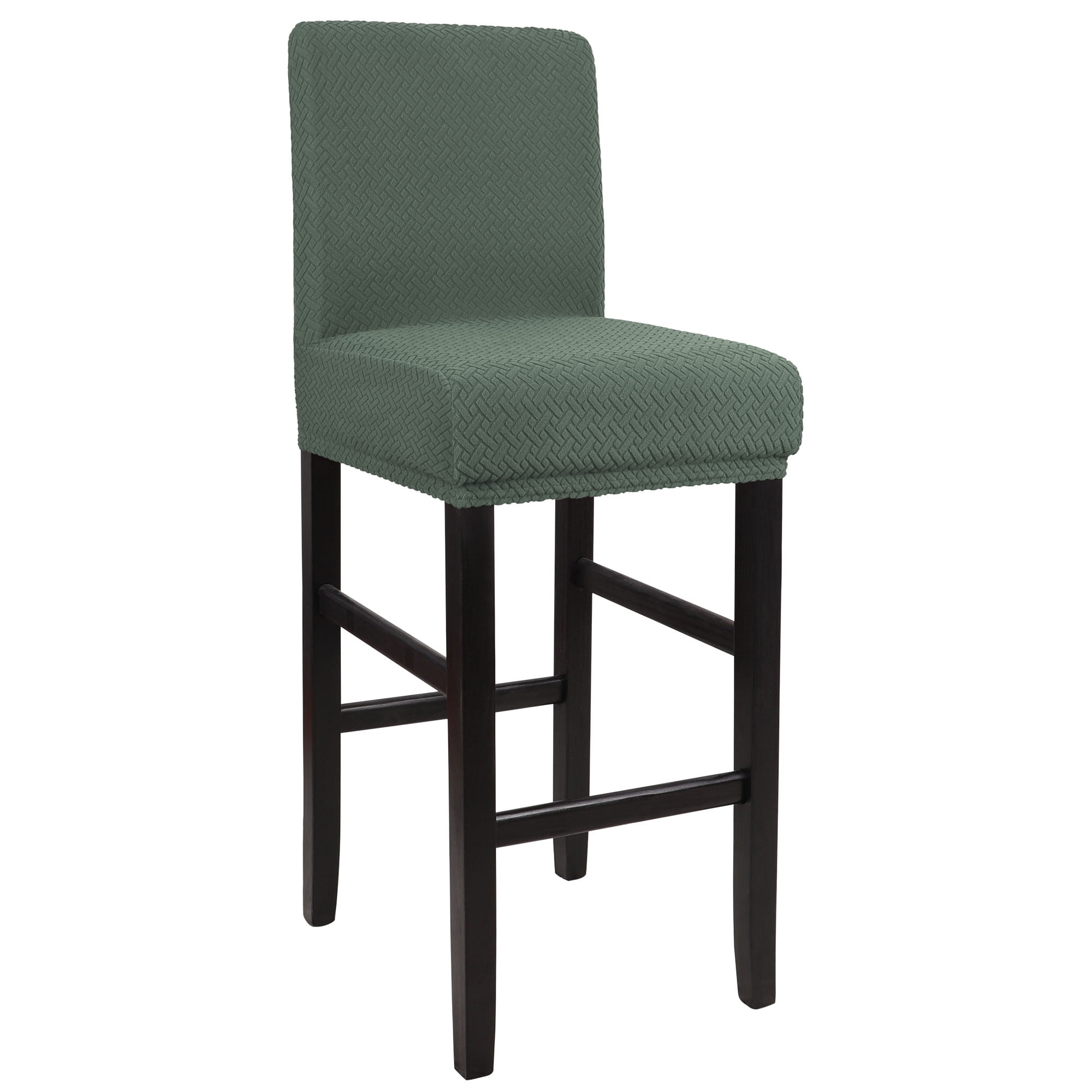 Unique Bargains Bar Stool Covers for Bar Counter Short Back Chair Dark