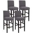thumbnail image 1 of Unique Bargains Bar Stool Covers for Bar Counter Short Back Chair Slipcovers Grey 4 Pcs, 1 of 8