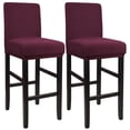 thumbnail image 1 of Unique Bargains Bar Stool Covers for Bar Counter Short Back Chair Slipcovers Burgundy 2 Pcs, 1 of 8