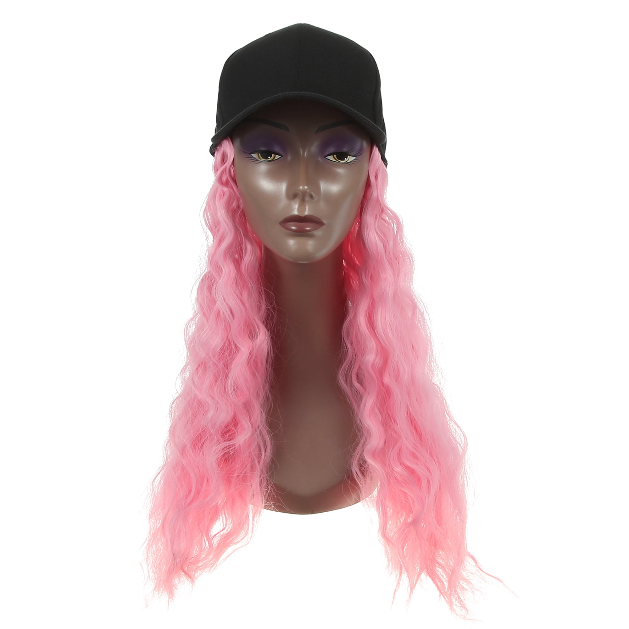 Unique Bargains Baseball Cap With Hair Extensions Curly Wig