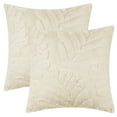 thumbnail image 1 of Unique Bargains Basho Leaf Pattern Cushion Covers Solid Fluffy Plush Pillow Covers 2 Pcs Beige 18" x 18", 1 of 6