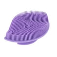 thumbnail image 1 of Unique Bargains Bath Brush Leaves Back Scrubber 5.16"x3.54"x2.01" 1 Pc Purple, 1 of 6